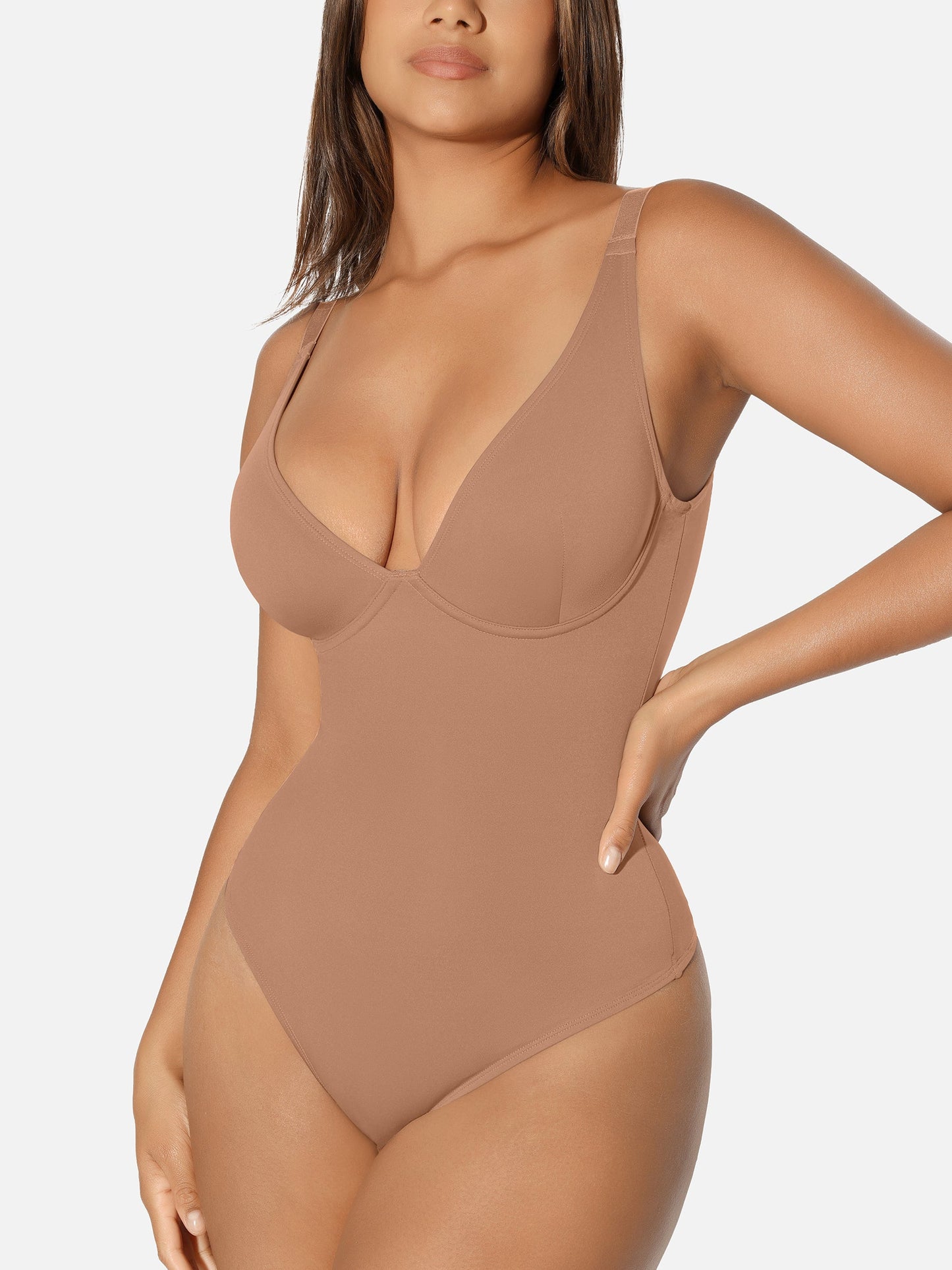 Feelingirl V Neck Tummy Control Shaping Bodysuit