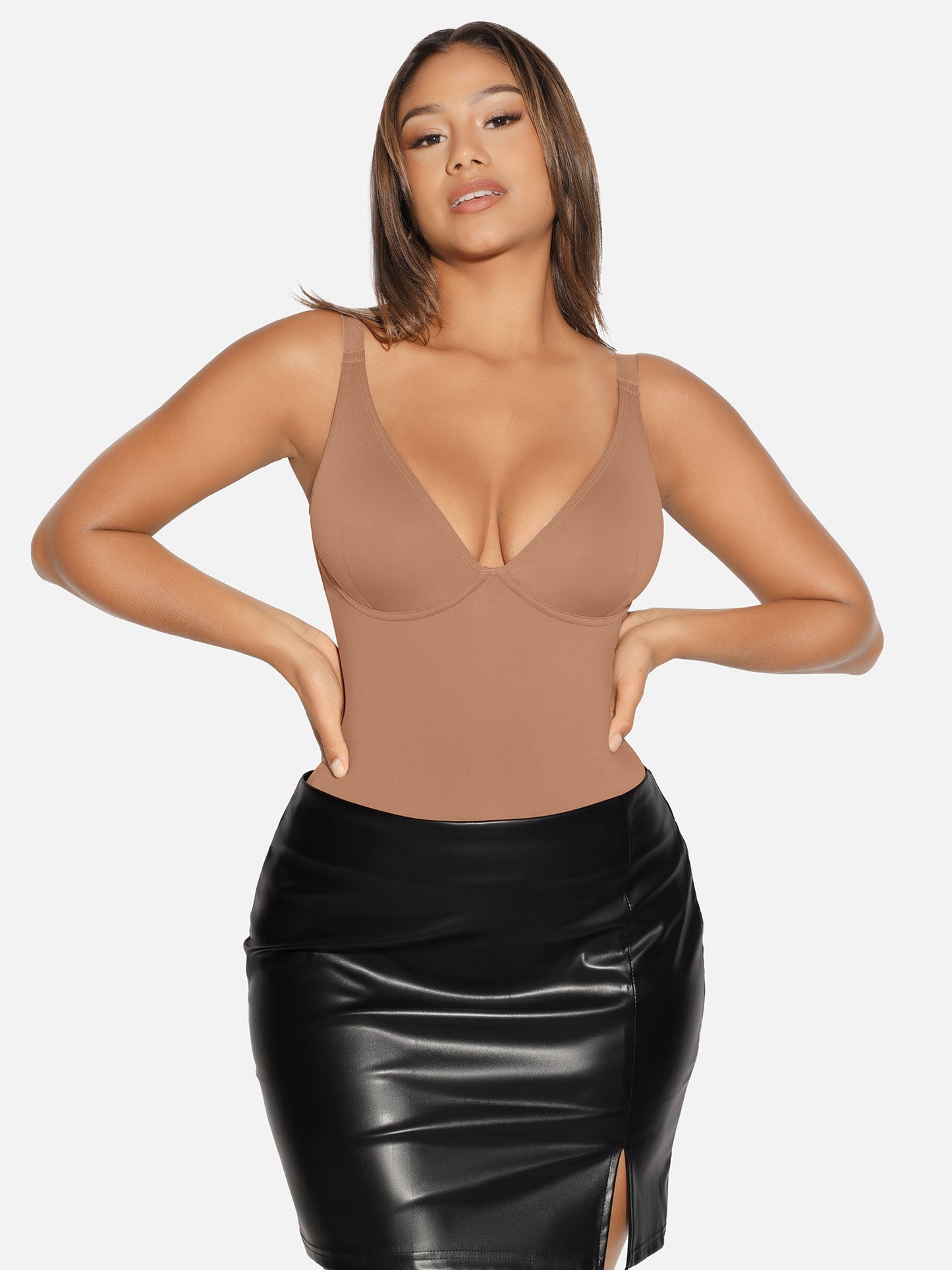 Feelingirl V Neck Tummy Control Shaping Bodysuit