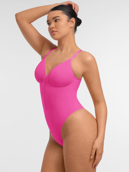 Feelingirl Tummy Control Seamless Zipper Shaping Bodysuit