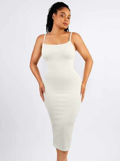 Feelingirl Seamless Shaping Slip Dress with Built-In Bra and Adjustable Straps
