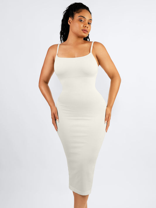 Feelingirl Seamless Shaping Slip Dress with Built-In Bra and Adjustable Straps
