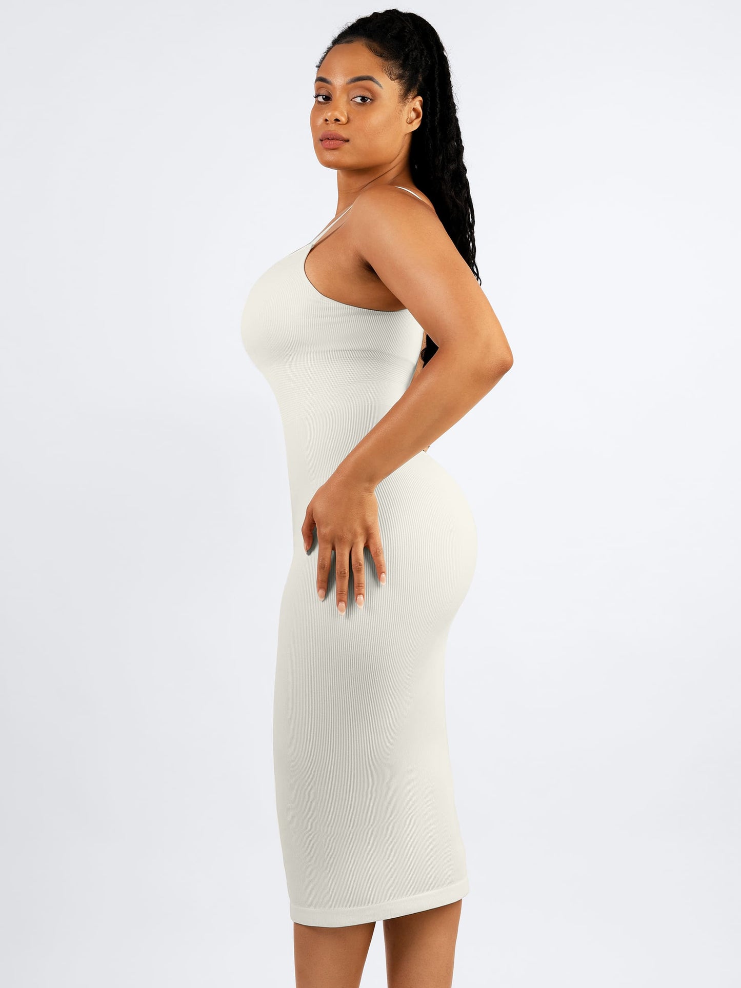 Feelingirl Seamless Shaping Slip Dress with Built-In Bra and Adjustable Straps