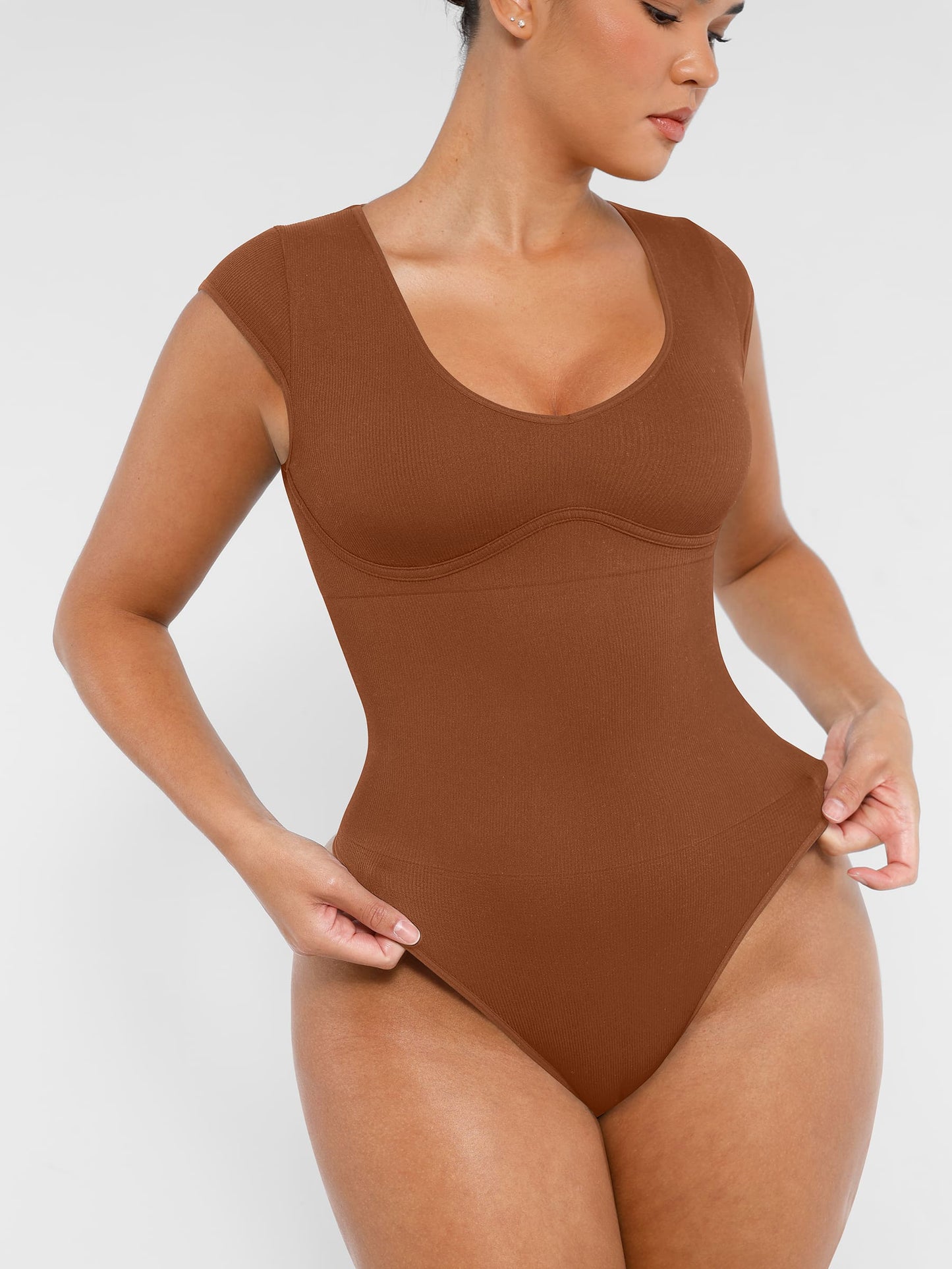 Feelingirl Bodysuit Tummy Control Shapewear Body Shaper Jumpsuit Top Going Out Shirt