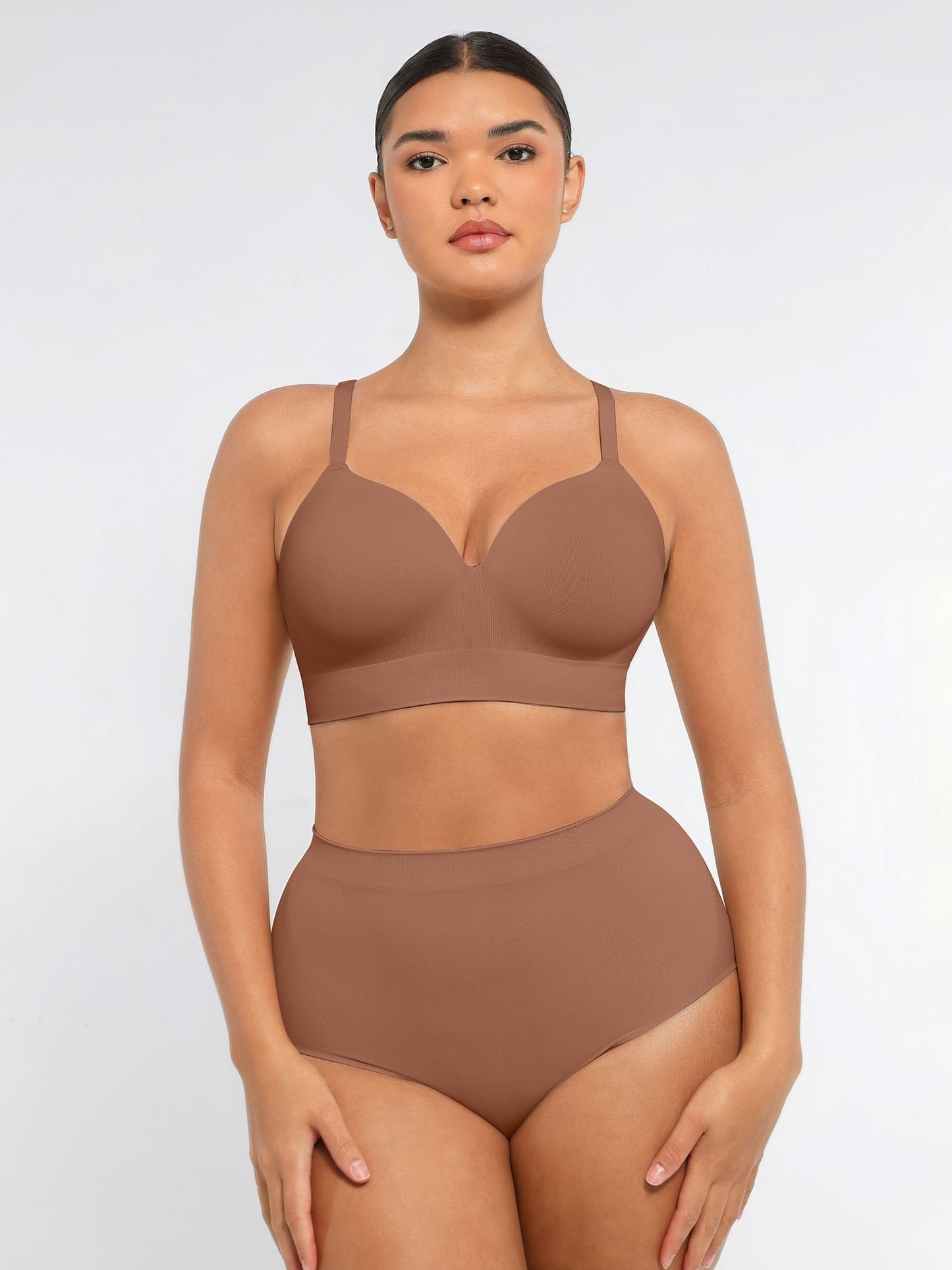 Feelingirl Wireless Push-Up Bra & Seamless Tummy Control Brief Set