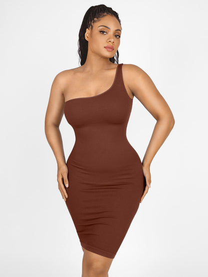 Feelingirl One-Shoulder Shaper Dress with Built-In Bra