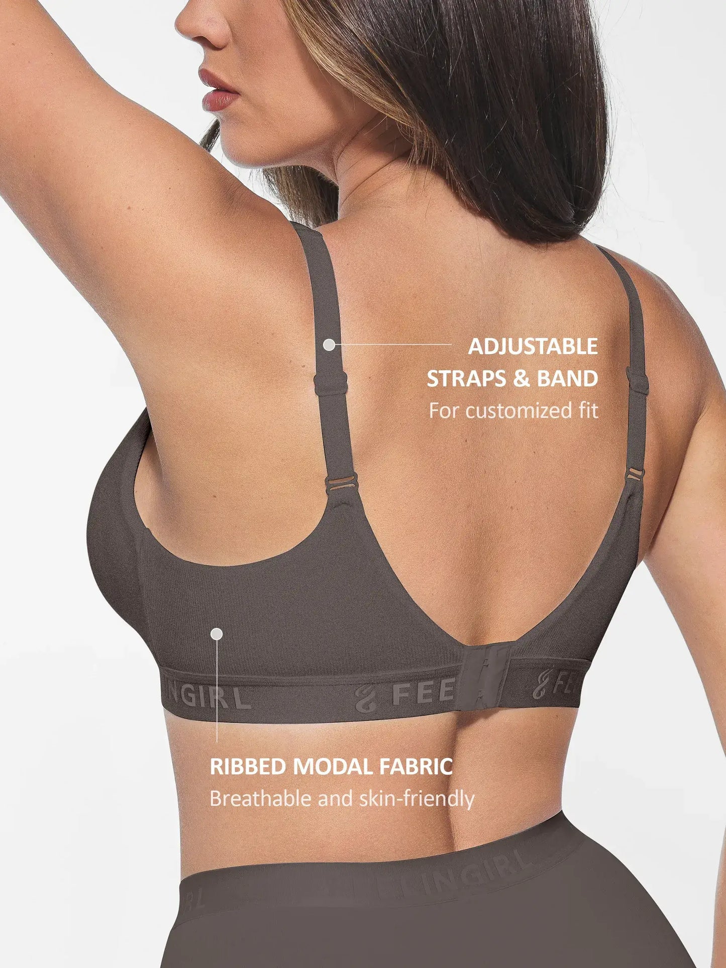 Feelingirl No Underwire Light Support Modal Bra