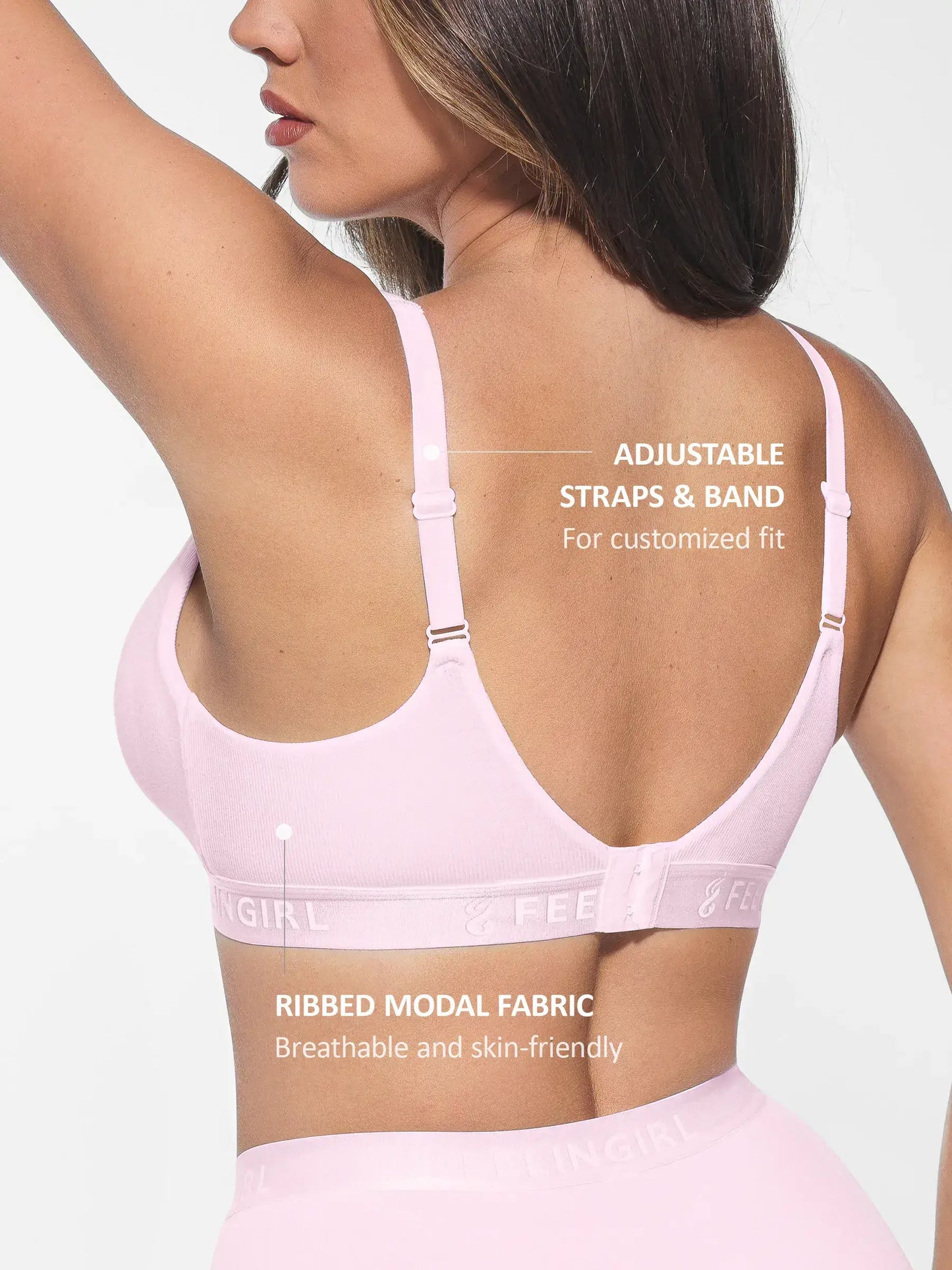 Feelingirl No Underwire Light Support Modal Bra