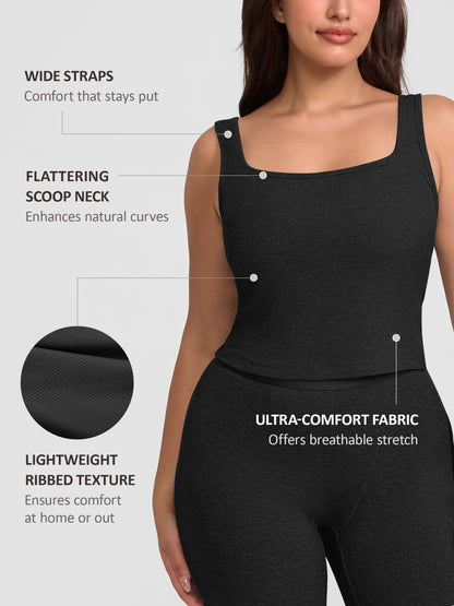 Feelingirl Breathable Ribbed Sleeveless Tank Top