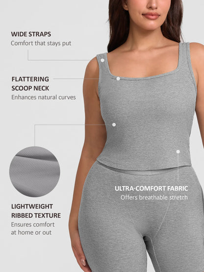 Feelingirl Breathable Ribbed Sleeveless Tank Top