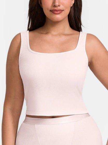 Feelingirl Breathable Ribbed Sleeveless Tank Top