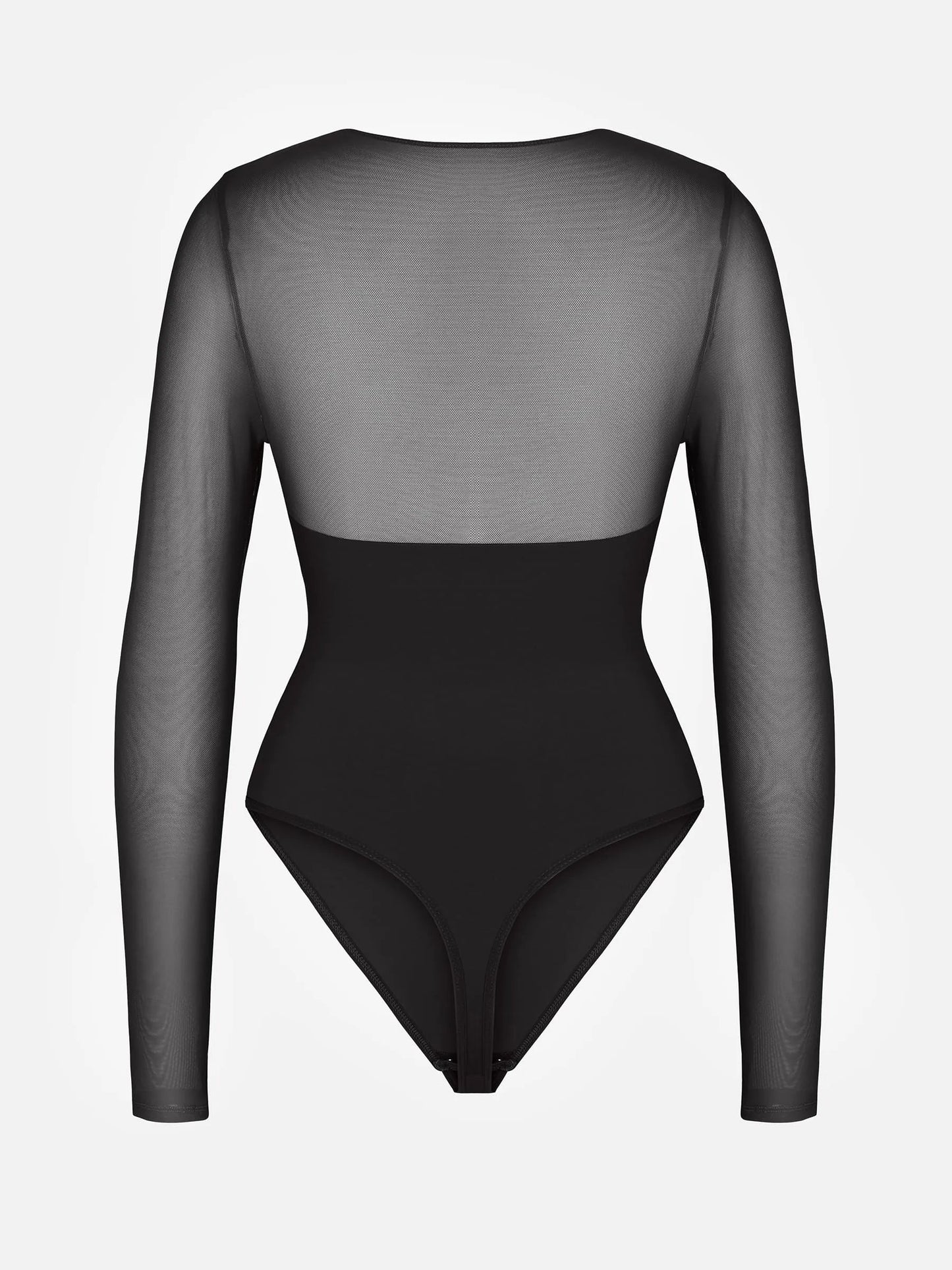 Feelingirl Mesh Panel V-Neck Bodysuit