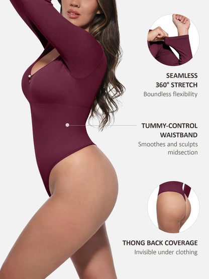 Feelingirl Seamless Ribbed Bodysuit