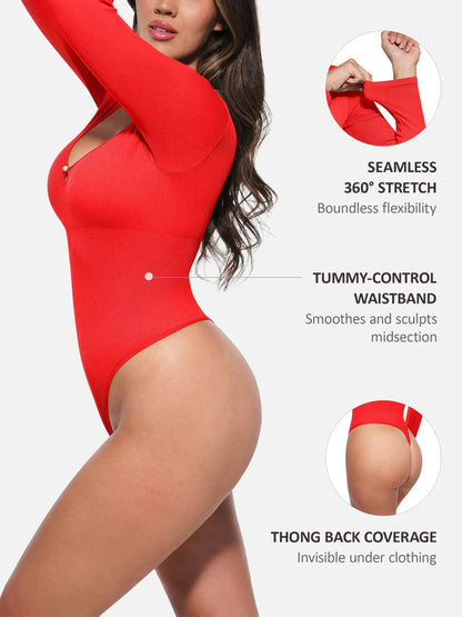 Feelingirl Seamless Ribbed Bodysuit