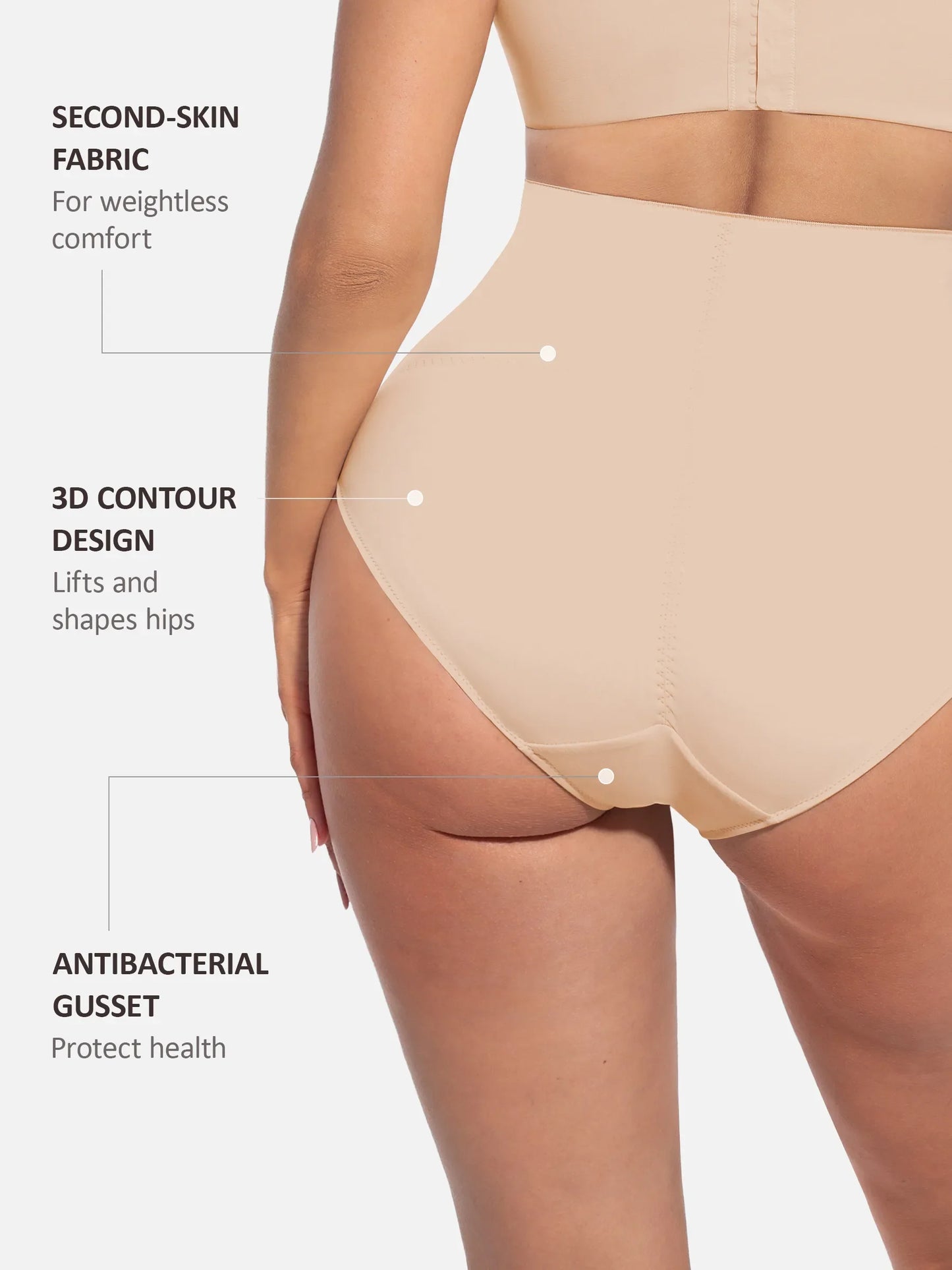 Feelingirl Built-in Elastic Mid-Waist Shaping Panties
