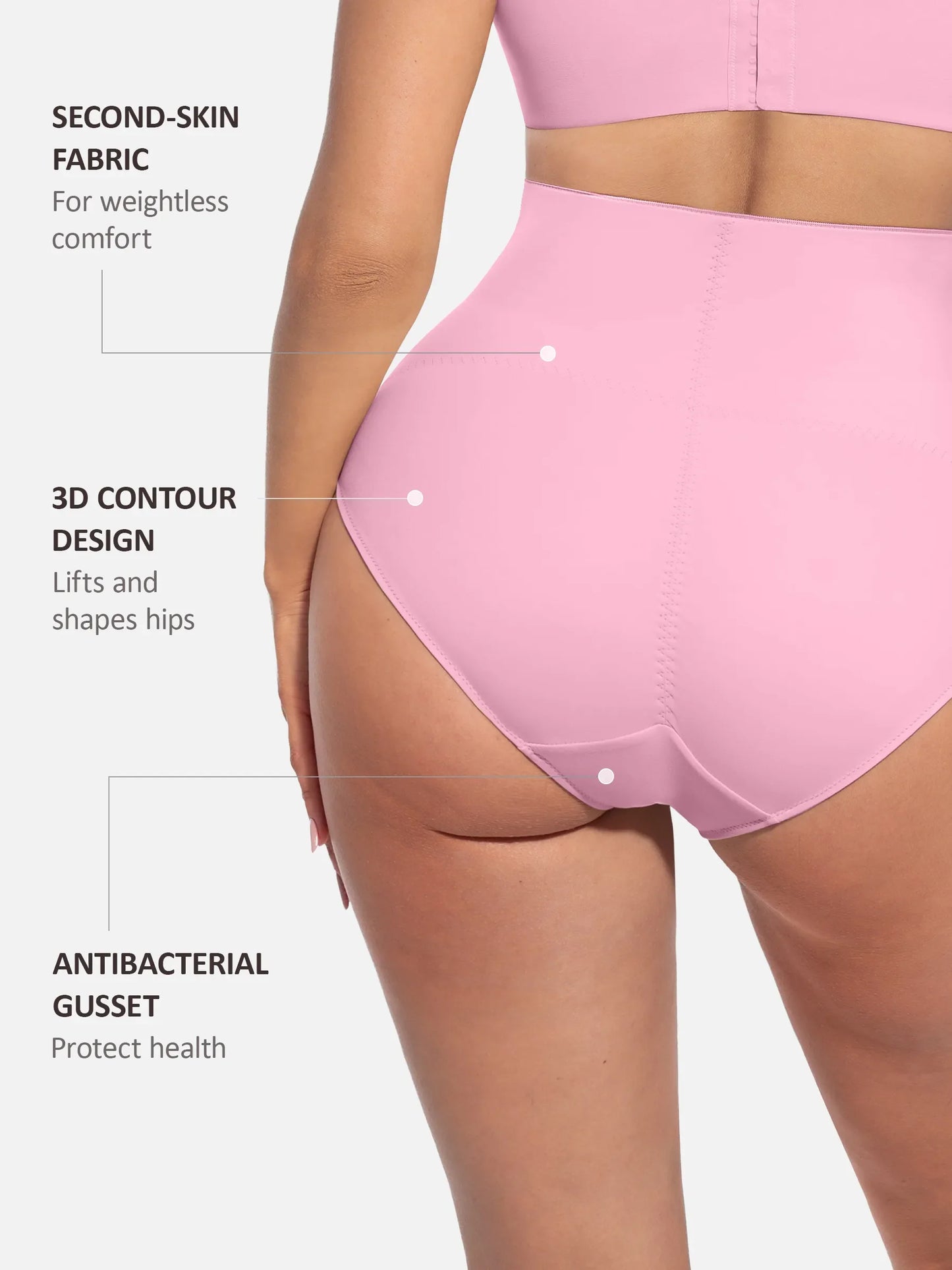 Feelingirl Built-in Elastic Mid-Waist Shaping Panties