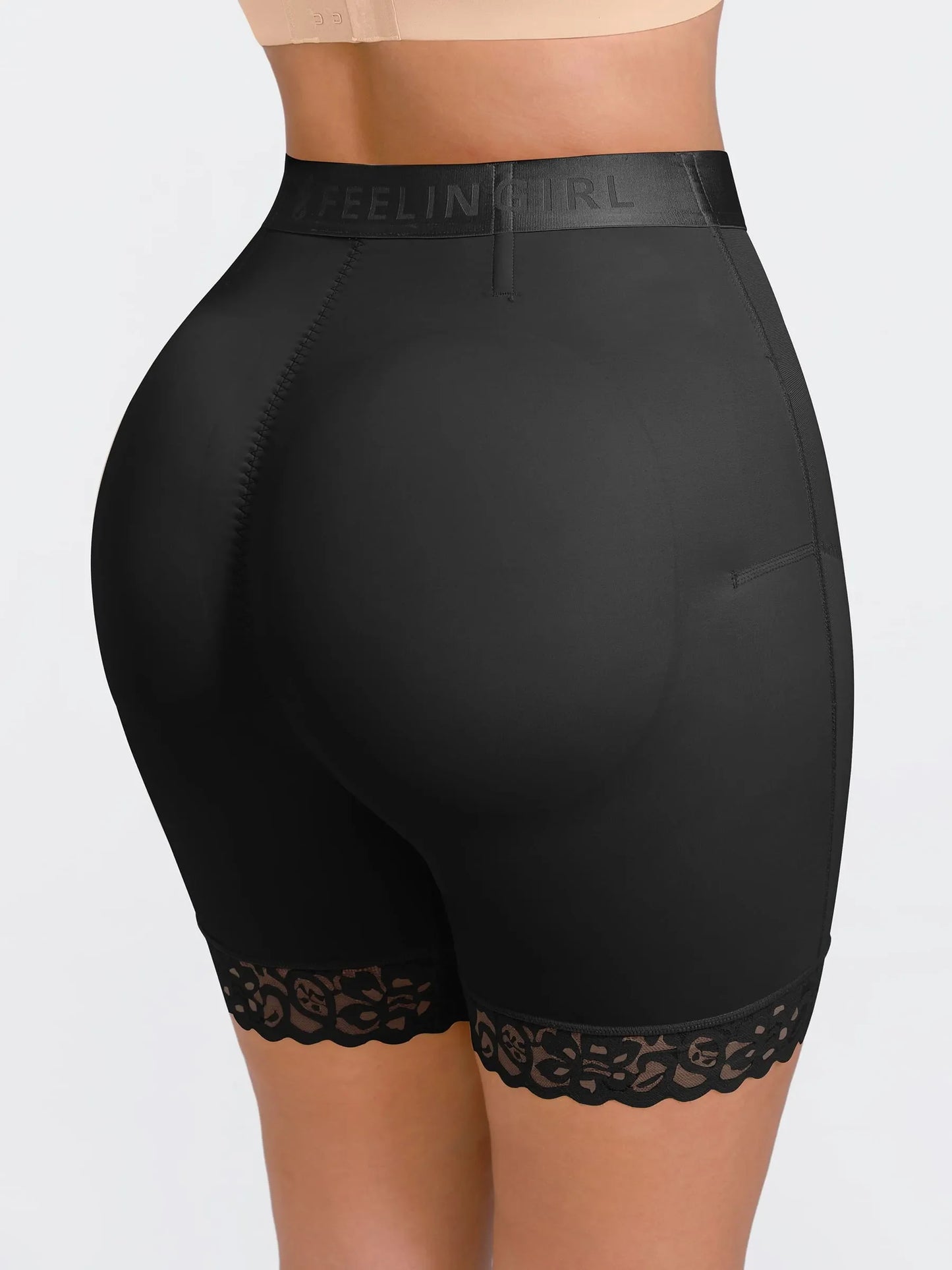 Feelingirl Front-Zip Mid-Waist Shapewear Shorts