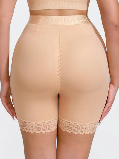 Feelingirl Front-Zip Mid-Waist Shapewear Shorts