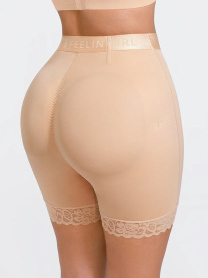 Feelingirl Front-Zip Mid-Waist Shapewear Shorts